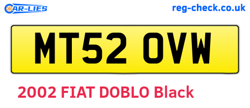 MT52OVW are the vehicle registration plates.