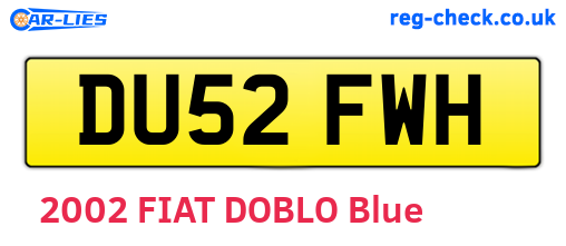 DU52FWH are the vehicle registration plates.