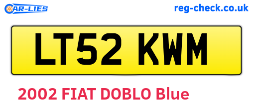 LT52KWM are the vehicle registration plates.