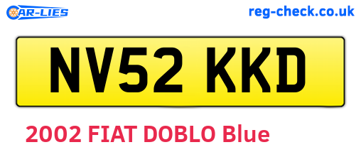 NV52KKD are the vehicle registration plates.