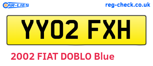 YY02FXH are the vehicle registration plates.