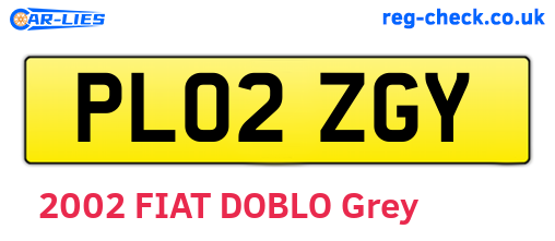 PL02ZGY are the vehicle registration plates.