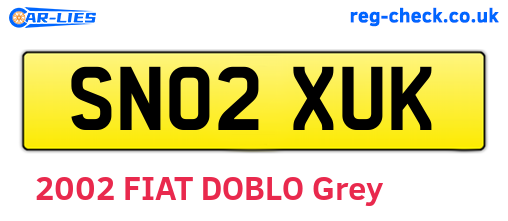 SN02XUK are the vehicle registration plates.
