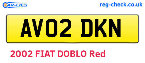 AV02DKN are the vehicle registration plates.