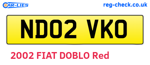 ND02VKO are the vehicle registration plates.