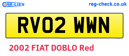 RV02WWN are the vehicle registration plates.