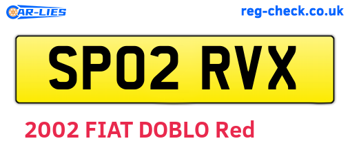 SP02RVX are the vehicle registration plates.