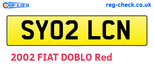 SY02LCN are the vehicle registration plates.