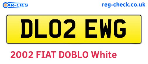 DL02EWG are the vehicle registration plates.