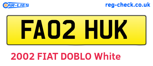 FA02HUK are the vehicle registration plates.