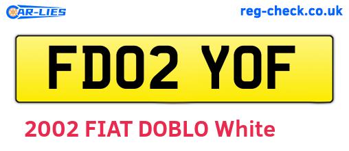 FD02YOF are the vehicle registration plates.