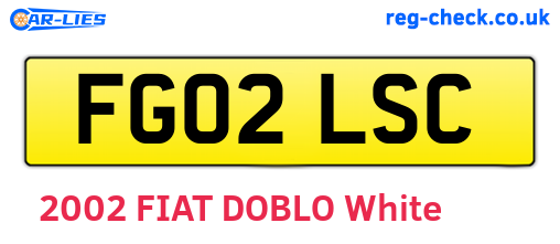 FG02LSC are the vehicle registration plates.