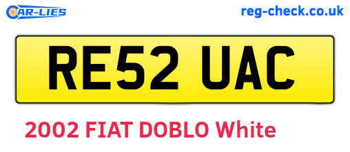 RE52UAC are the vehicle registration plates.