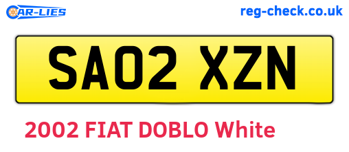 SA02XZN are the vehicle registration plates.