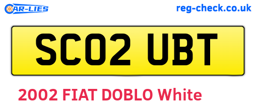 SC02UBT are the vehicle registration plates.