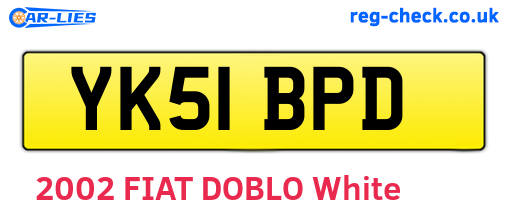YK51BPD are the vehicle registration plates.