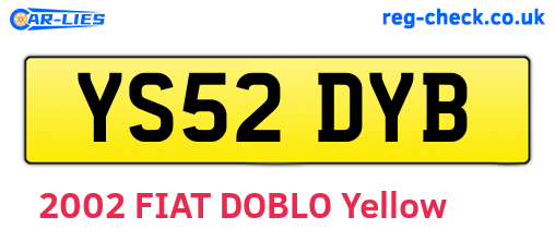 YS52DYB are the vehicle registration plates.