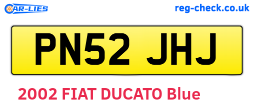 PN52JHJ are the vehicle registration plates.