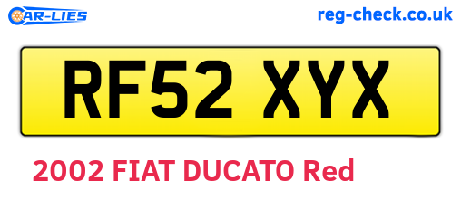RF52XYX are the vehicle registration plates.
