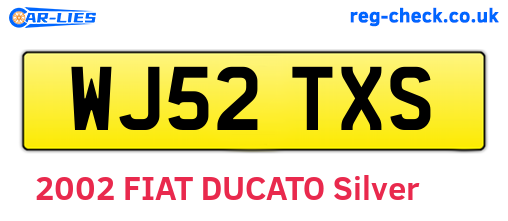 WJ52TXS are the vehicle registration plates.