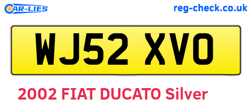 WJ52XVO are the vehicle registration plates.
