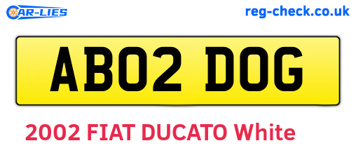 AB02DOG are the vehicle registration plates.