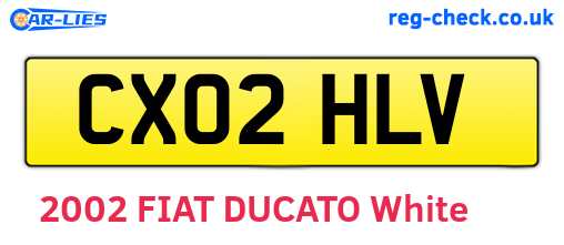CX02HLV are the vehicle registration plates.