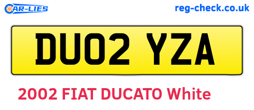 DU02YZA are the vehicle registration plates.