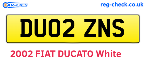 DU02ZNS are the vehicle registration plates.