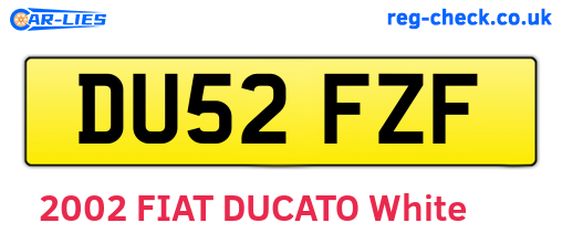 DU52FZF are the vehicle registration plates.
