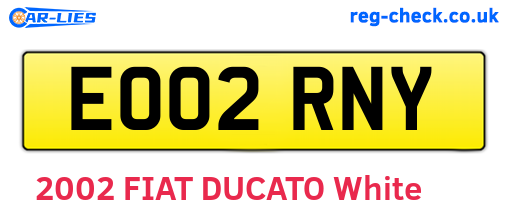 EO02RNY are the vehicle registration plates.
