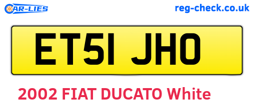 ET51JHO are the vehicle registration plates.