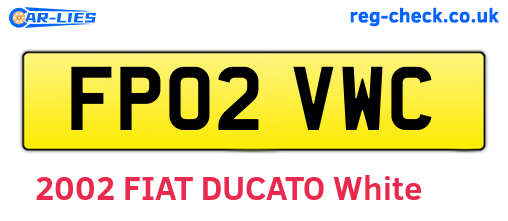 FP02VWC are the vehicle registration plates.
