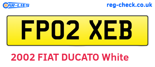 FP02XEB are the vehicle registration plates.