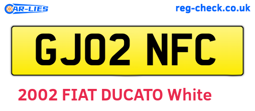 GJ02NFC are the vehicle registration plates.