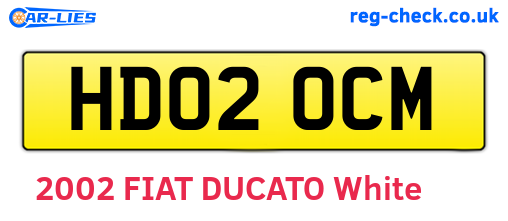 HD02OCM are the vehicle registration plates.