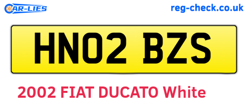 HN02BZS are the vehicle registration plates.