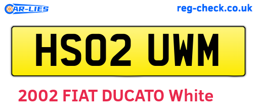 HS02UWM are the vehicle registration plates.