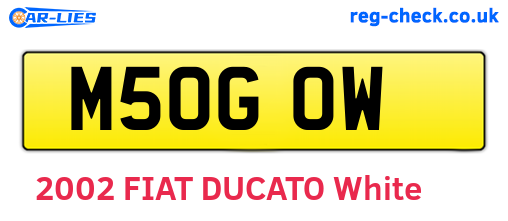 M50GOW are the vehicle registration plates.