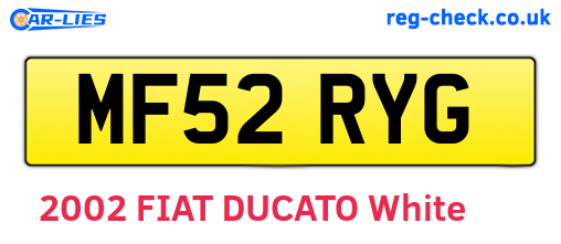 MF52RYG are the vehicle registration plates.