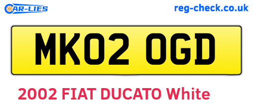 MK02OGD are the vehicle registration plates.
