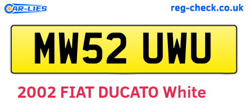 MW52UWU are the vehicle registration plates.
