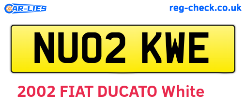 NU02KWE are the vehicle registration plates.