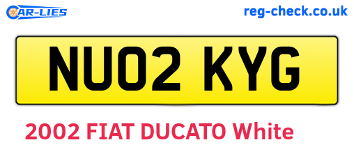 NU02KYG are the vehicle registration plates.