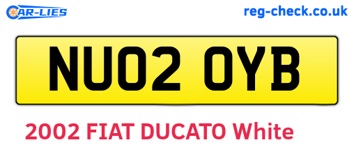 NU02OYB are the vehicle registration plates.