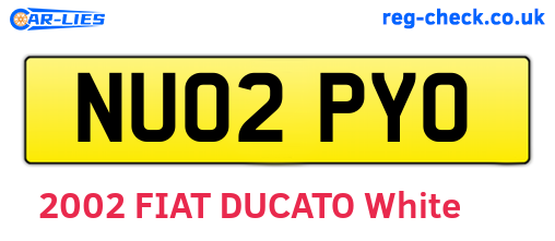NU02PYO are the vehicle registration plates.