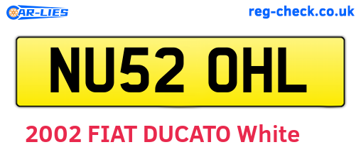 NU52OHL are the vehicle registration plates.