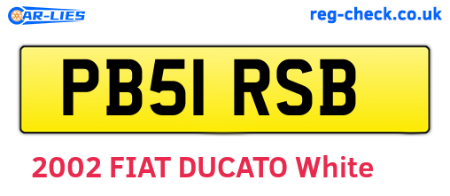 PB51RSB are the vehicle registration plates.
