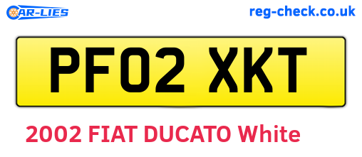 PF02XKT are the vehicle registration plates.