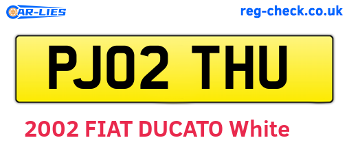 PJ02THU are the vehicle registration plates.